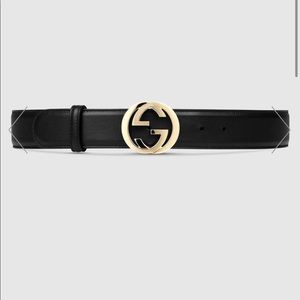 REAL Gucci leather belt with interlocking G